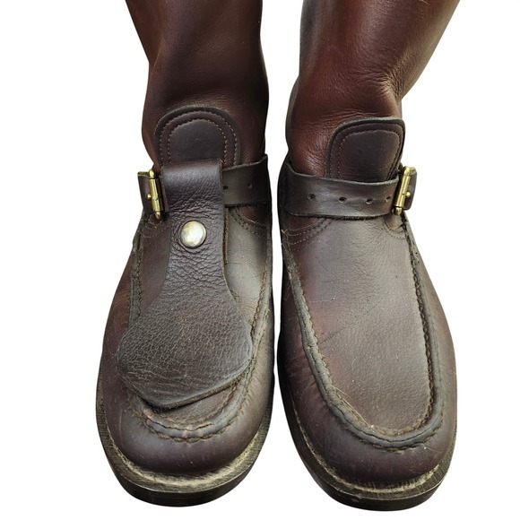 Vintage Gokey The Classic Boot Engineer Hunting Boots Mens 10D Double Buckle - Picture 2 of 11